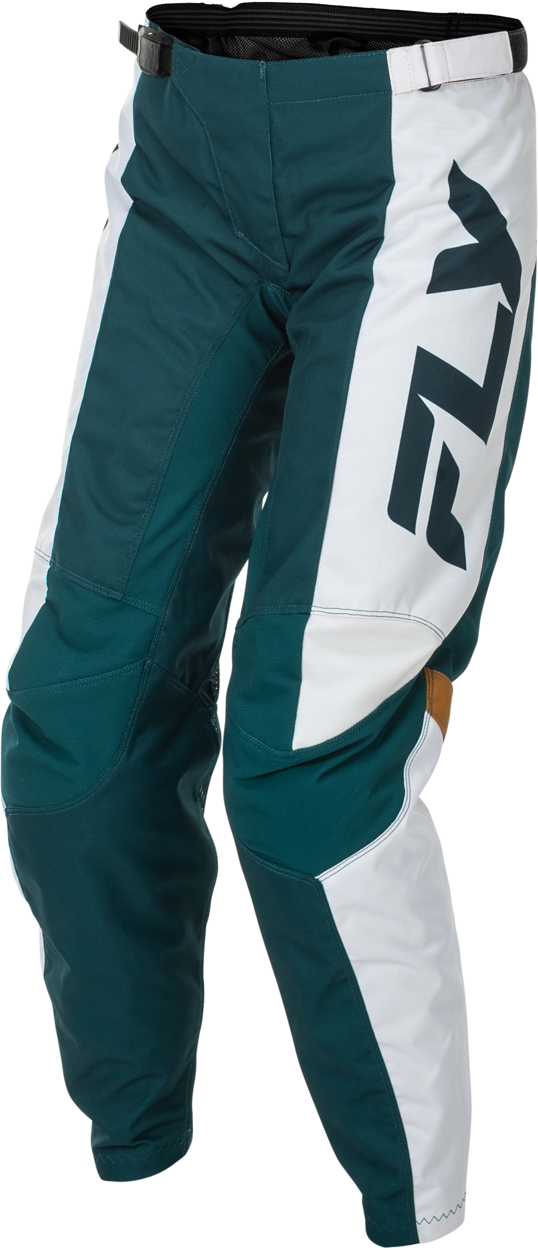 Fly Racing Women's F-16 Offroad Pants – Teal, White & Gold, Size US 11/12