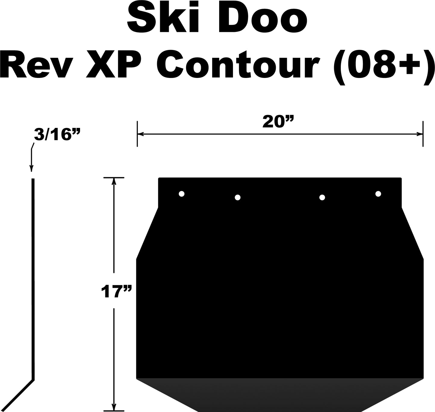 PDP Snowflap for Ski-Doo Rev XP 2008+ - Durable Snow and Mud Flaps with Hardware and Instructions