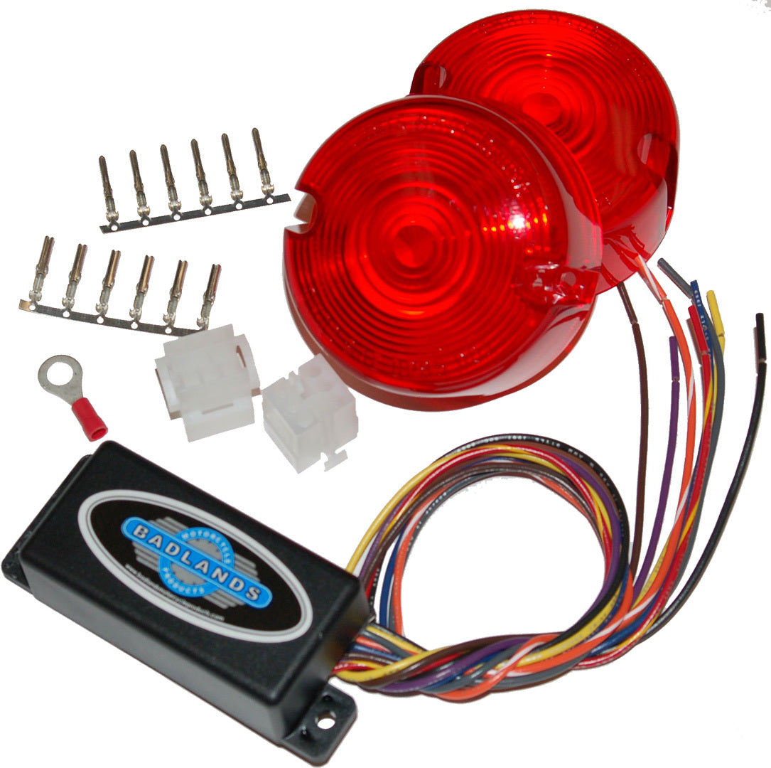 NAMZ Custom Cycle Plug-N-Play Red Rear Turn Signal Illuminator with Load Equalizer for Harley FXR & Dyna Models