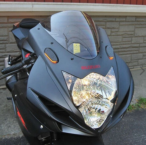 NEW RAGE CYCLES Mirror Block Off Turn Signals for Suzuki GSX-R1000 (2005-2014)