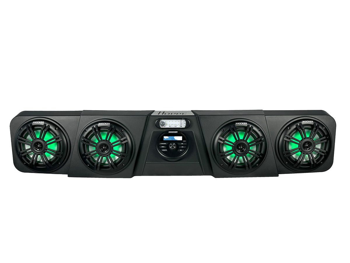 HOPPE HPEL-1006 Mini RGB Marine Audio System with 4 Speakers and Bluetooth