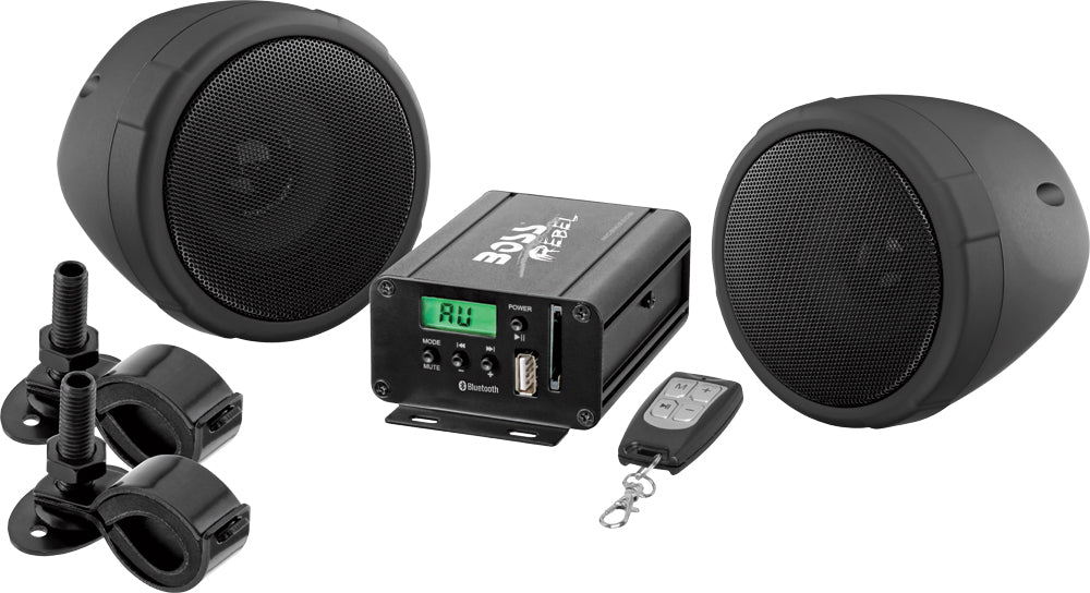 BOSS AUDIO Mc520 Speaker System – 600W Bluetooth Marine Audio with FM Tuner and Weatherproof Design