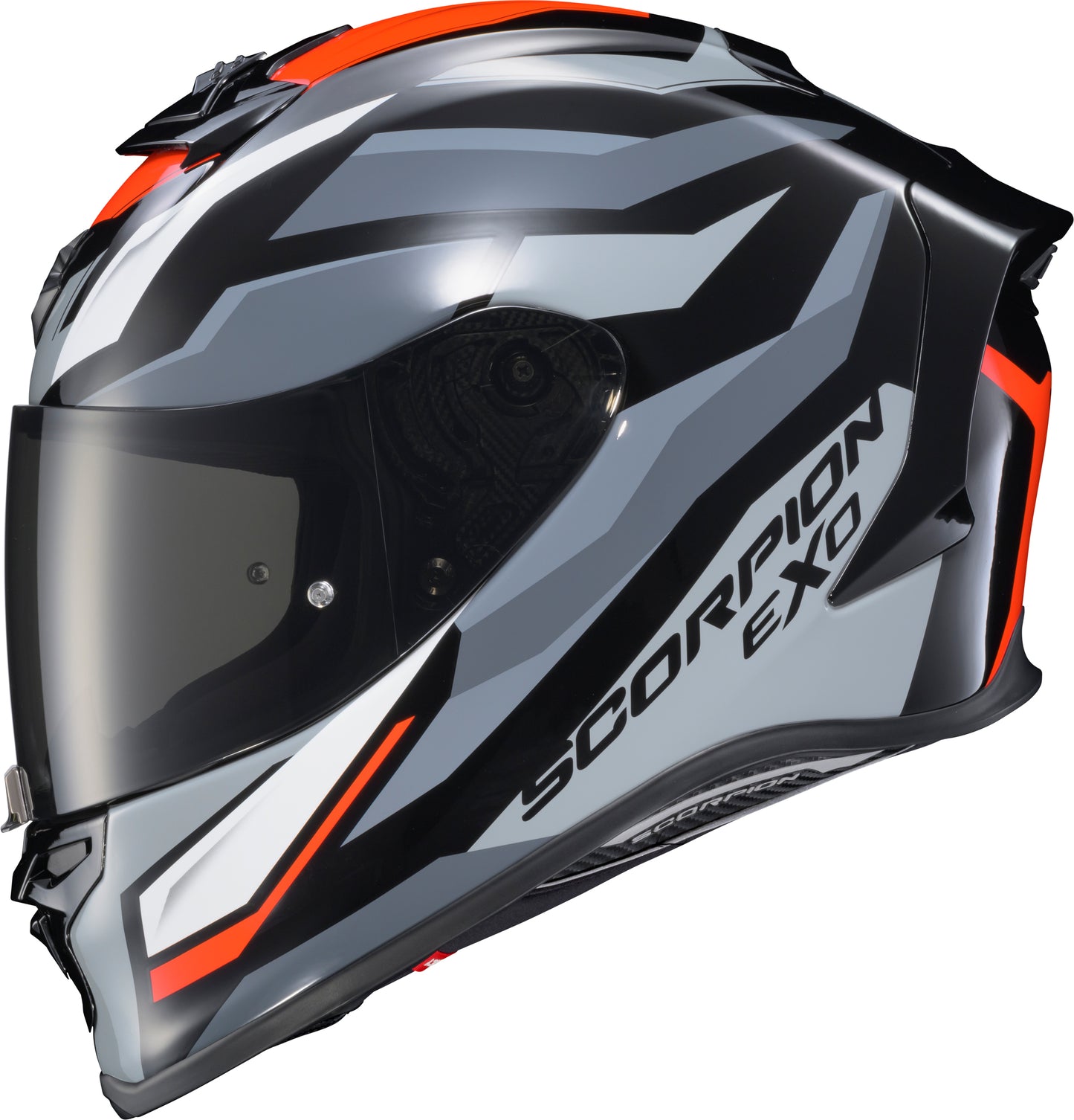 Scorpion EXO Exo R1 Air Full Face Helmet – Medium, Raven Black/Red/Grey