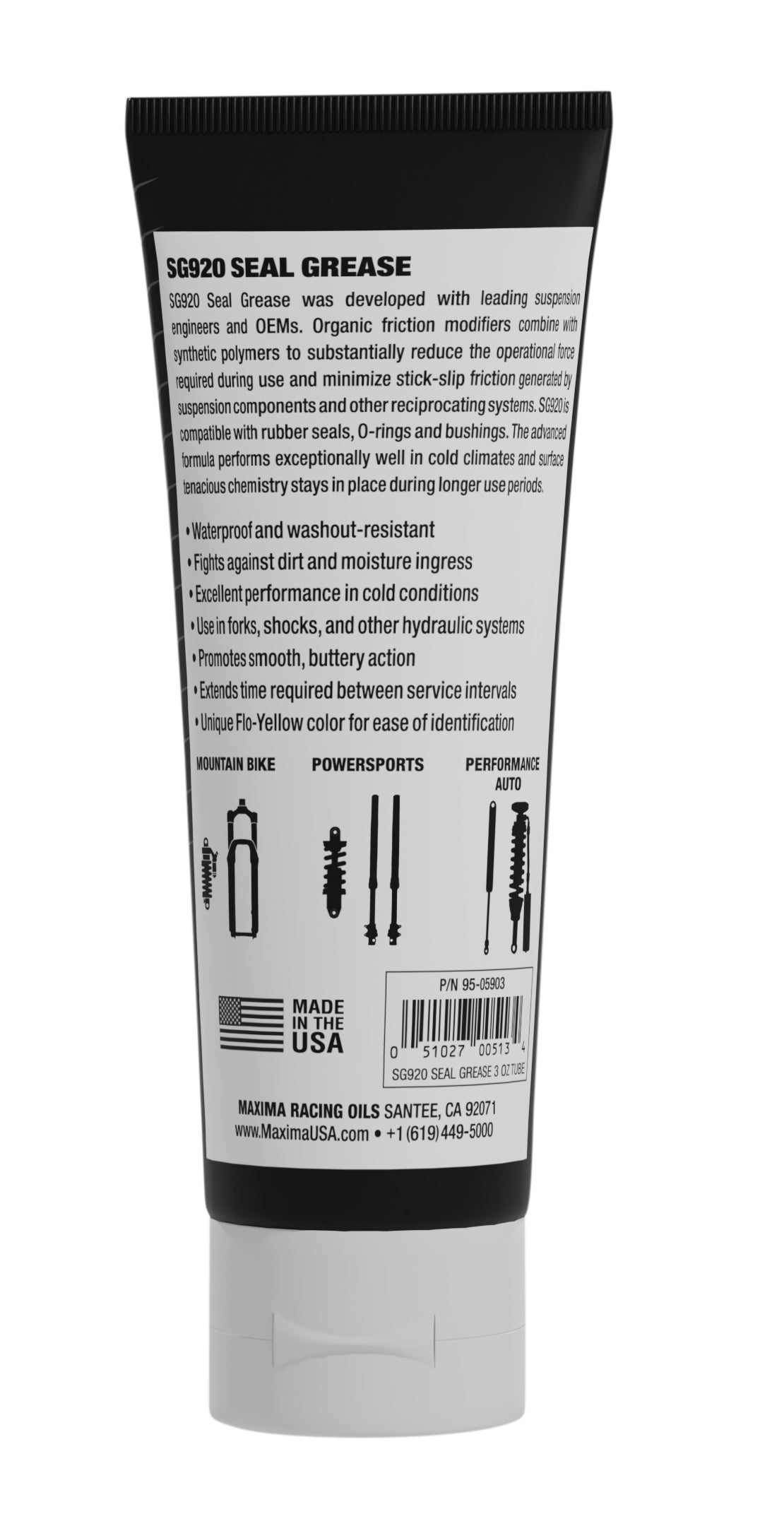 MAXIMA Sg920 Seal Grease 3 oz. - Waterproof, Cold-Weather Hydraulic Lubricant