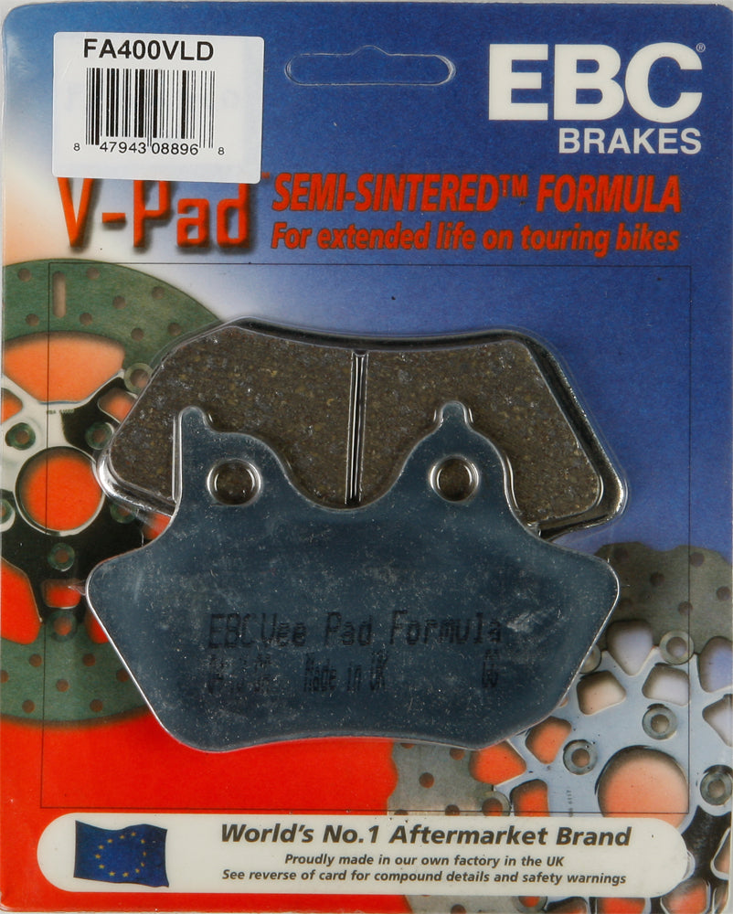 EBC Brakes FA400VLD V Series Chrome Brake Pads for Harley-Davidson V-Twin Models