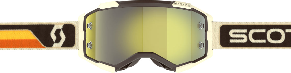 SCOTT Fury Goggle Deep Brown/Beige with Yellow Chrome Lens – Offroad Motocross Eyewear