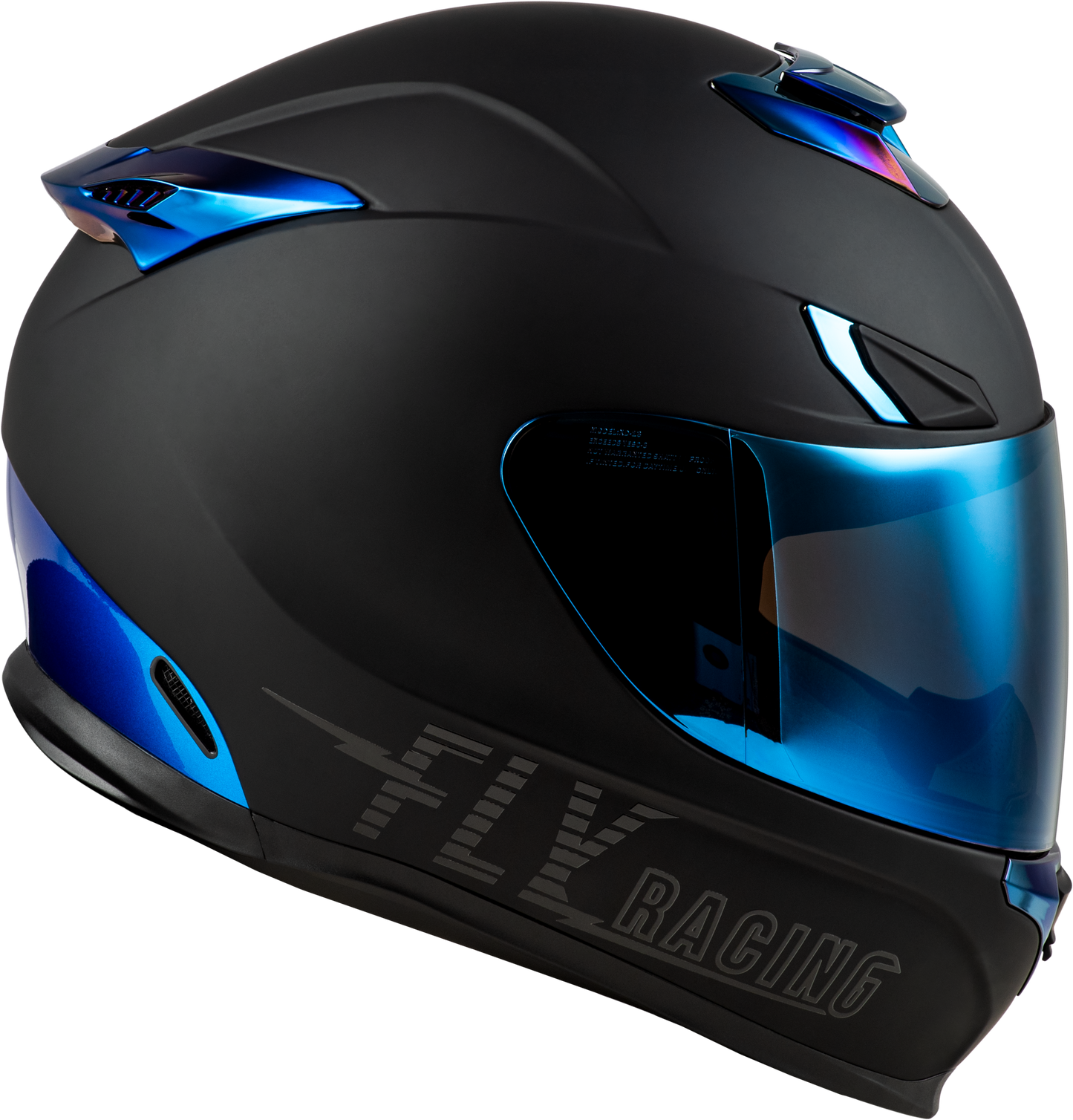 Fly Racing Sentinel Recon Helmet X-Small Matte Black/Blue Chrome