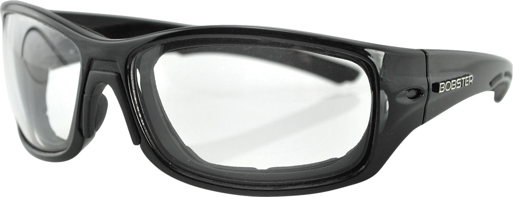 Bobster Rukus Sunglasses Black with Anti-Fog Photochromic Lenses and Removable Foam