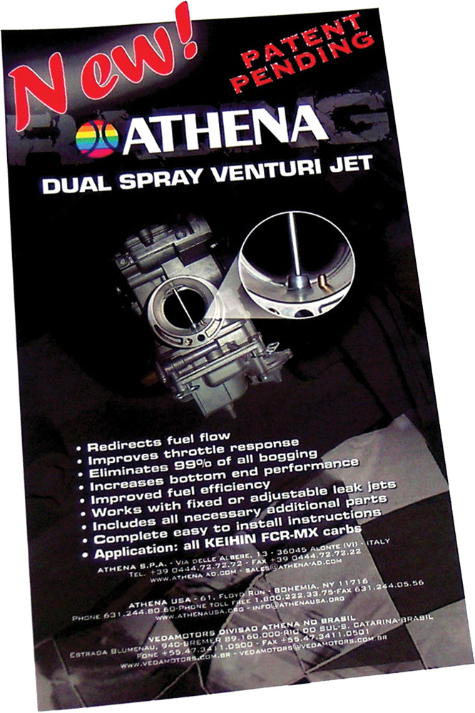 ATHENA Dual Spray Venturi Jet Kit for Keihin FCR Carburetors - Fits Honda CRF450R and CRF250R