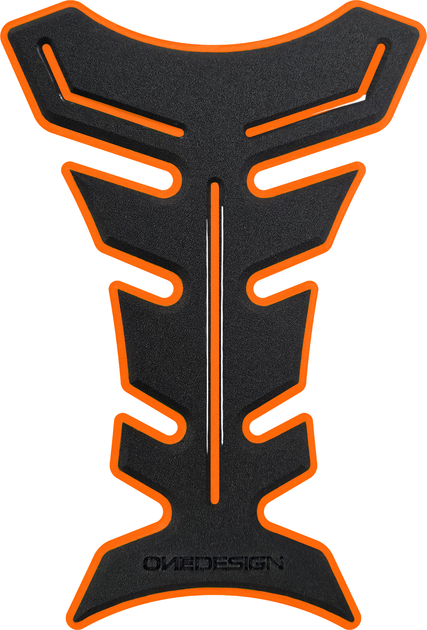 ONE EMBLEMS HDF9O Black and Orange Tank Pad for Street Motorcycles