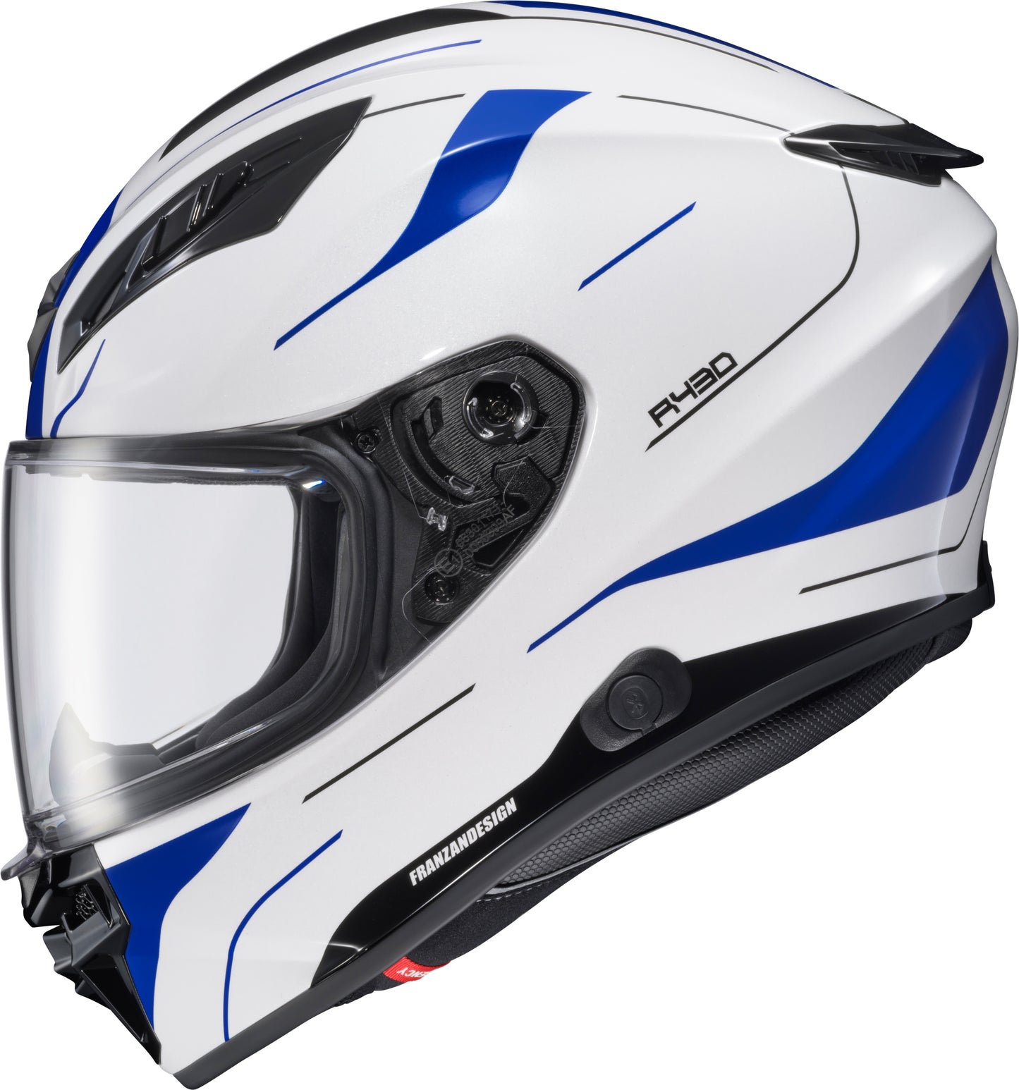 Scorpion EXO Exo R430 Full Face Helmet - Medium, White/Blue, Cutlass Style