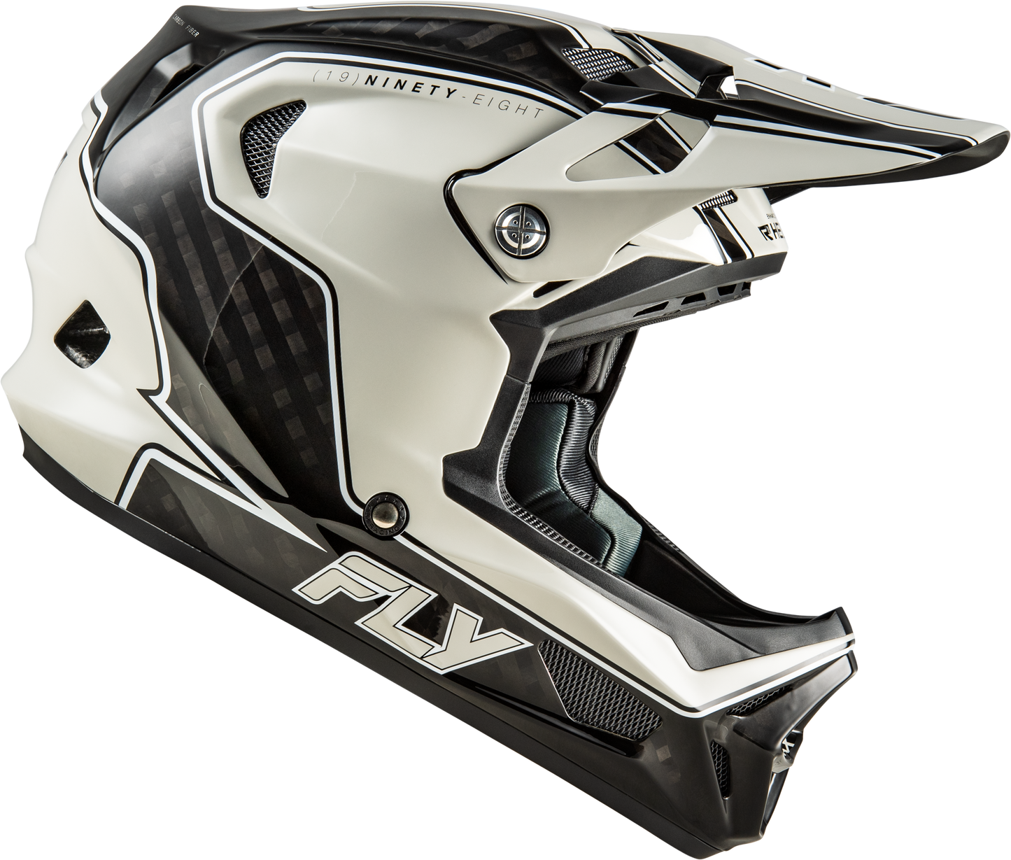 Fly Racing Werx R Flow Carbon Helmet Black Carbon/Grey Medium – Full-Face Bicycle Helmet with Advanced Impact Protection