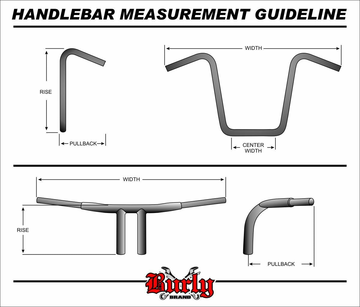BURLY BRAND Narrow 12-Inch Chrome Apehangers for Harley Davidson with 1-Inch Diameter