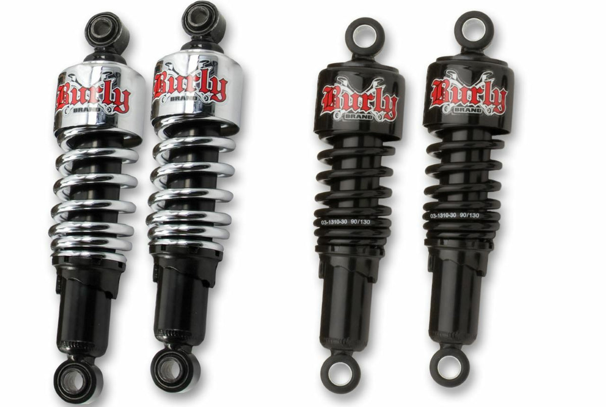 BURLY BRAND Slammer Shocks 10.5 Inch Chrome for Harley Davidson XL1200C and XL1200S