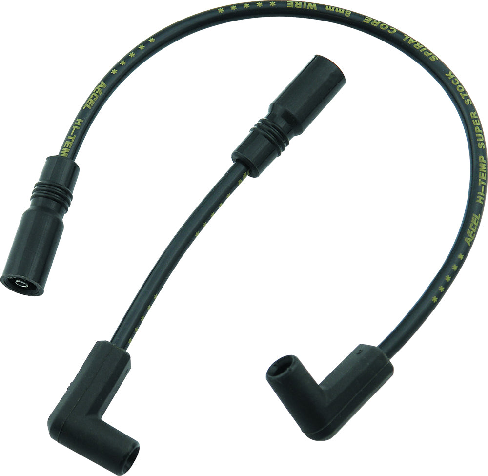 ACCEL Spiral Core Wire Set 8.0mm Black for Harley Twin Cam & Dyna Models