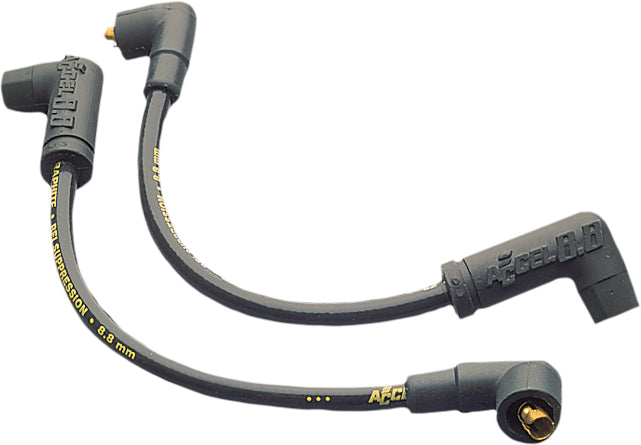ACCEL Suppression Core Wire Set 8.8mm Black for V-Twin Engines