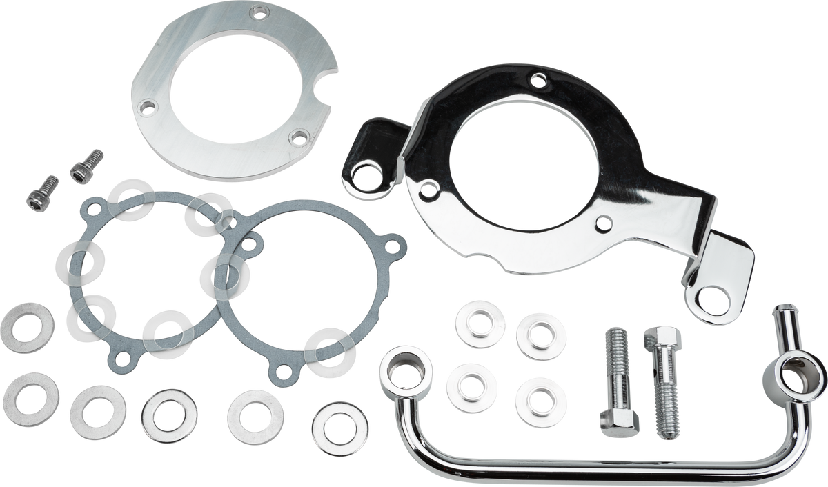 HardDrive Complete Mnt Kit Breather Tube Chrome M8 for Harley Davidson Models