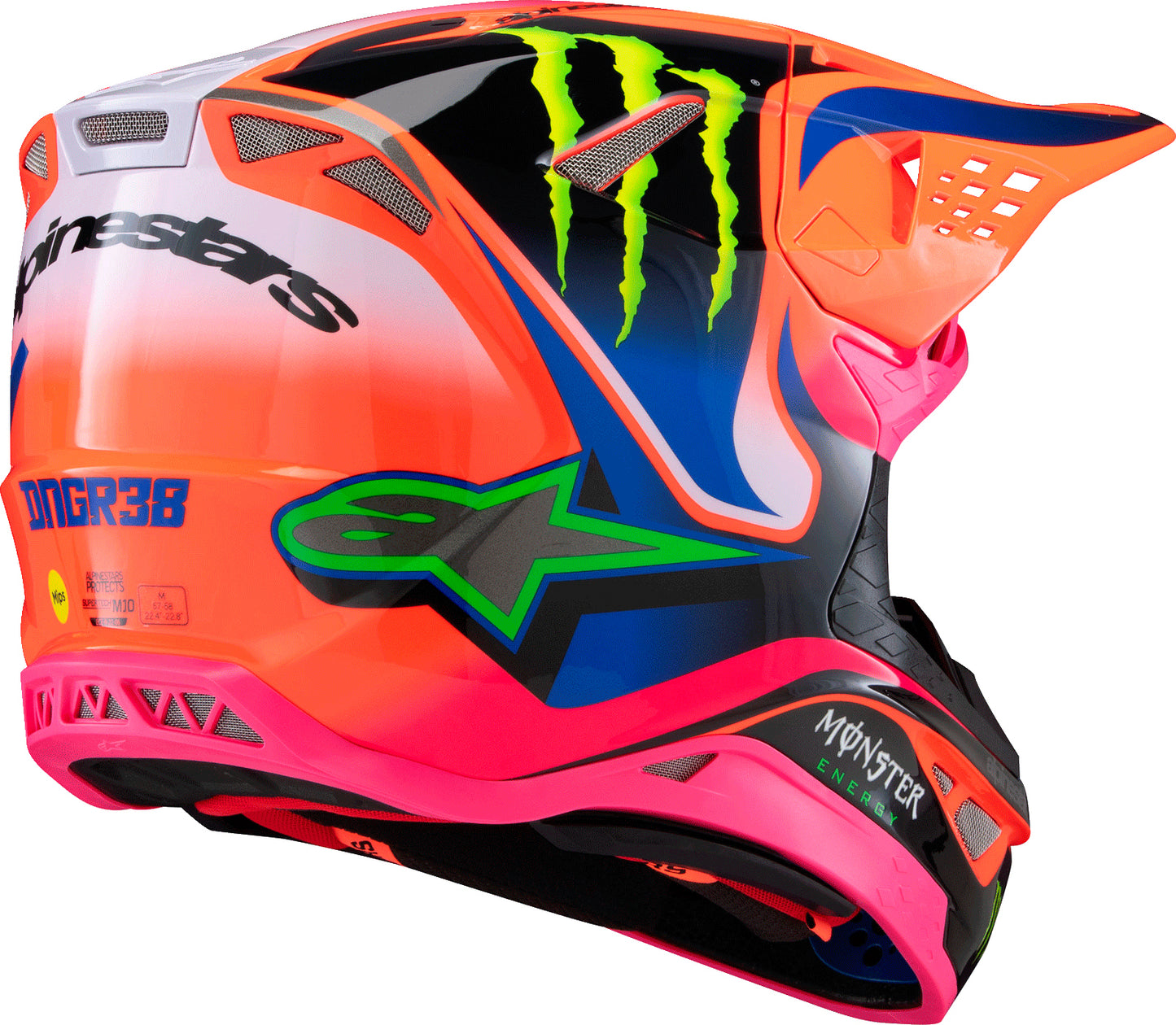 Alpinestars Supertech M10 Deegan Off-Road Helmet – Medium, Orange Fluorescent/Purple/Pink Fluo