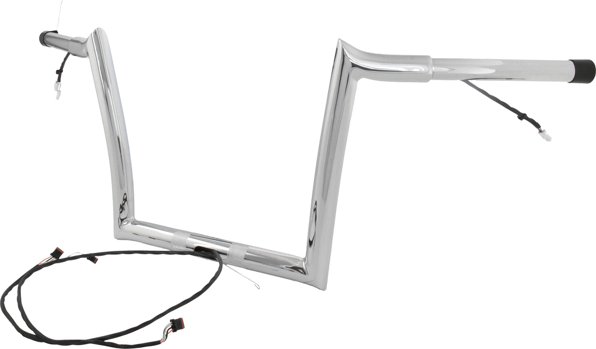 BAGGERNATION 12 Inch OEM Monkey Bar Pre-Wired Chrome Handlebar for Harley Davidson Road Glide Models
