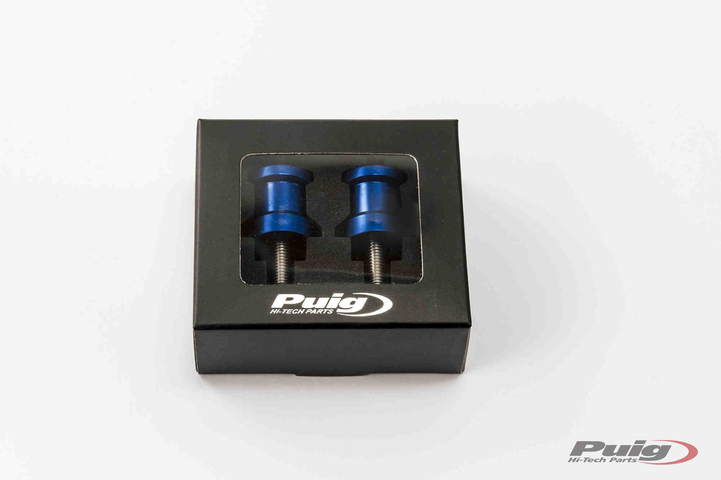 PUIG Swingarm Spools Hi Tech 6mm Blue for Aprilia and Dorsoduro Models