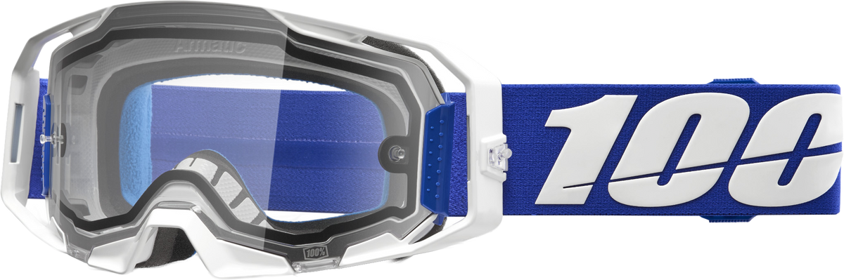 100-Percent Armatic Offroad Moto Goggle with Clear Lens - Blue