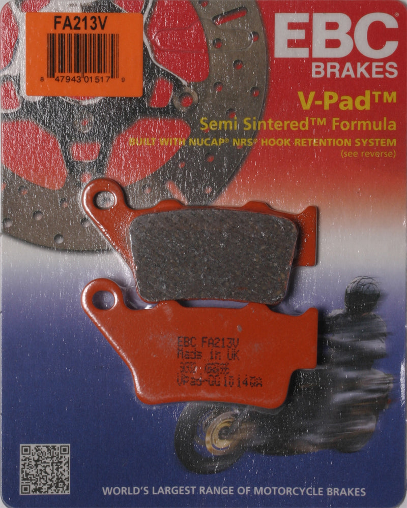 EBC Brakes FA213V V Series Brake Pads for BMW F800R, S1000R, F800GS Adventure