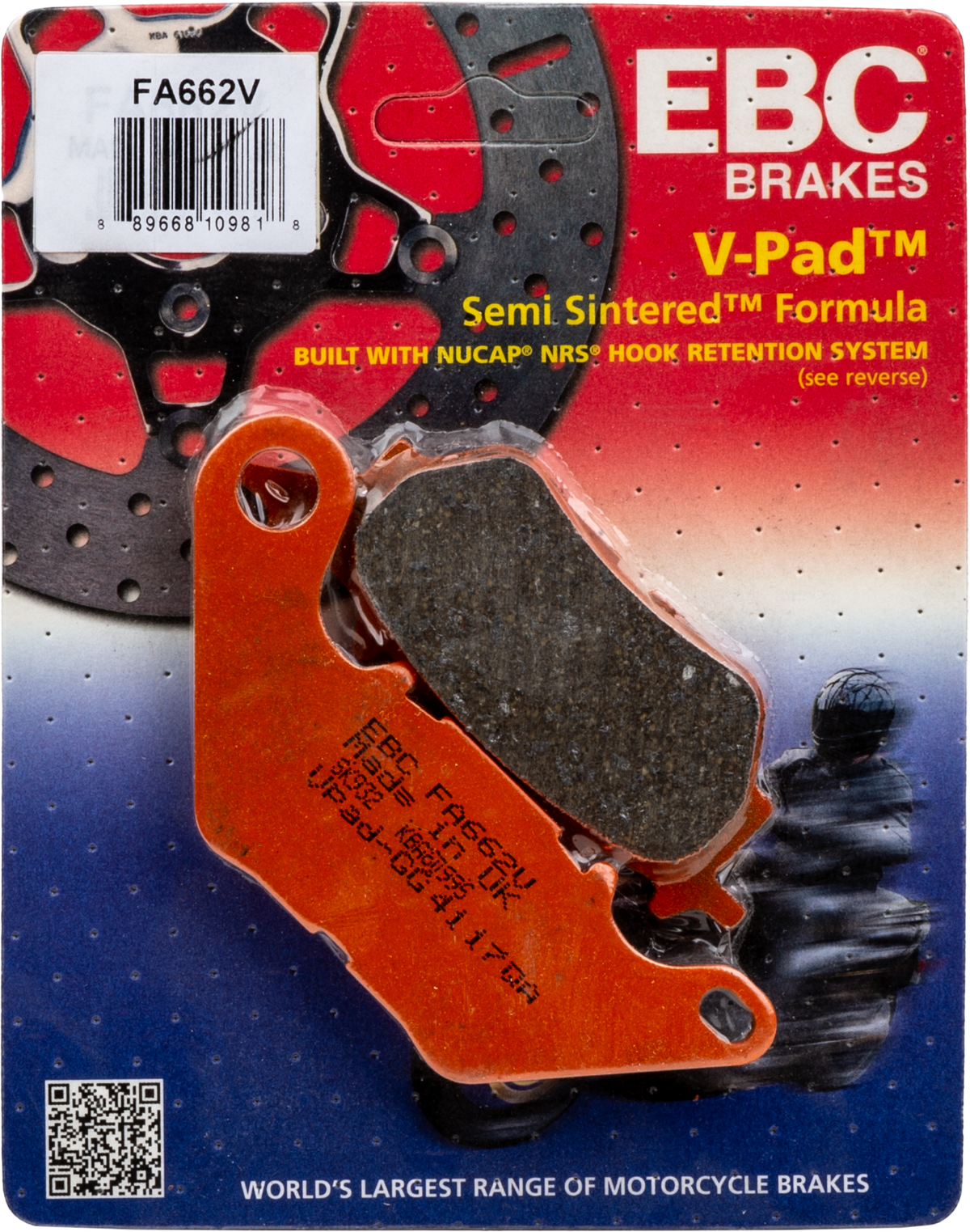 EBC Fa662V Semi Sintered V Series Brake Pads for Yamaha YZF-R3 and MT-03