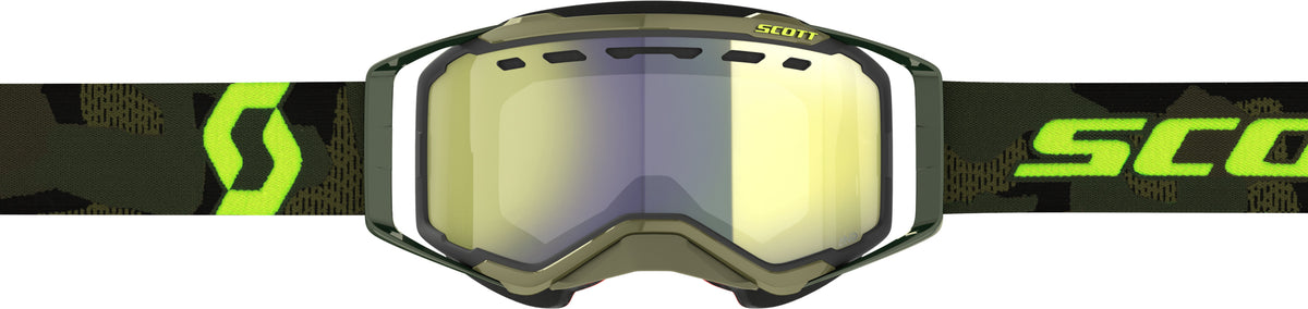 Scott Prospect Snow Goggles with Yellow Chrome Lens – Khaki Green/Neon Yellow