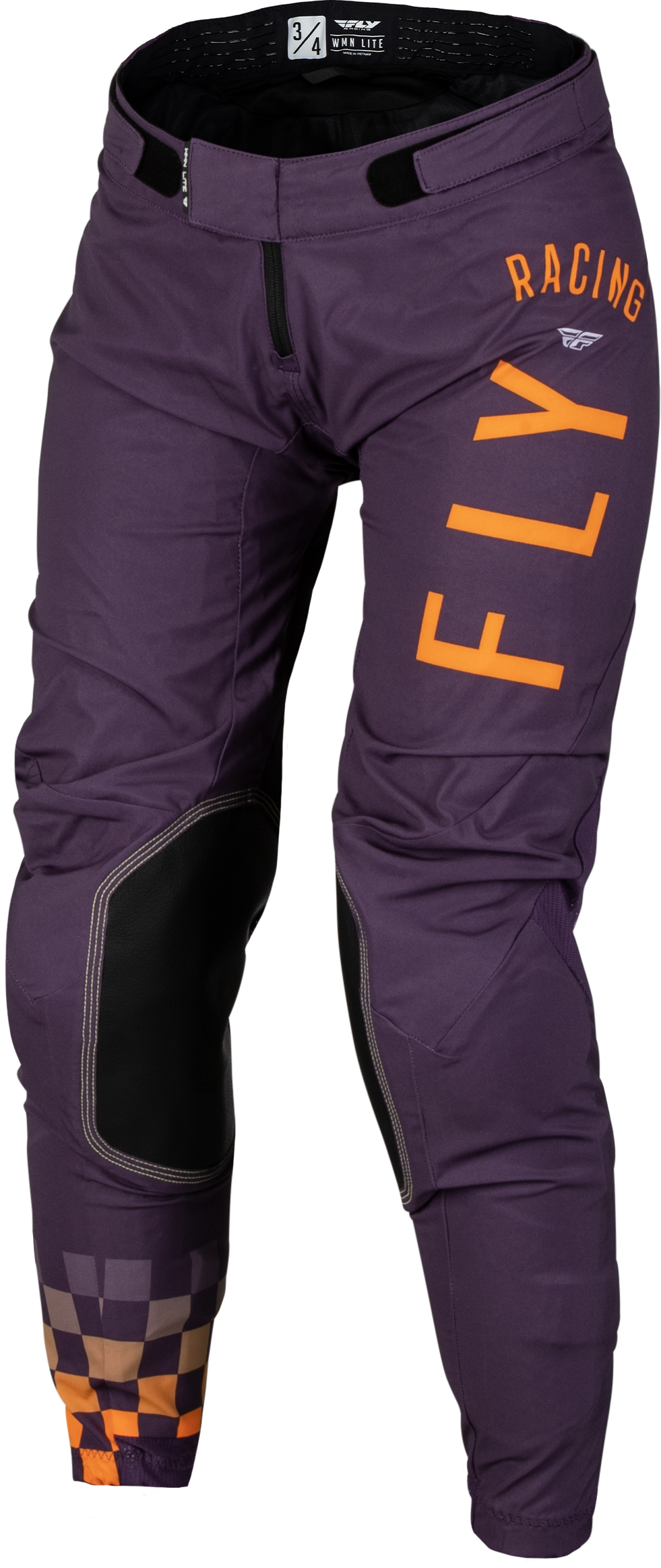 Fly Racing Women's Lite Pants in Deep Purple, White, and Neon Coral – Size US 07/08