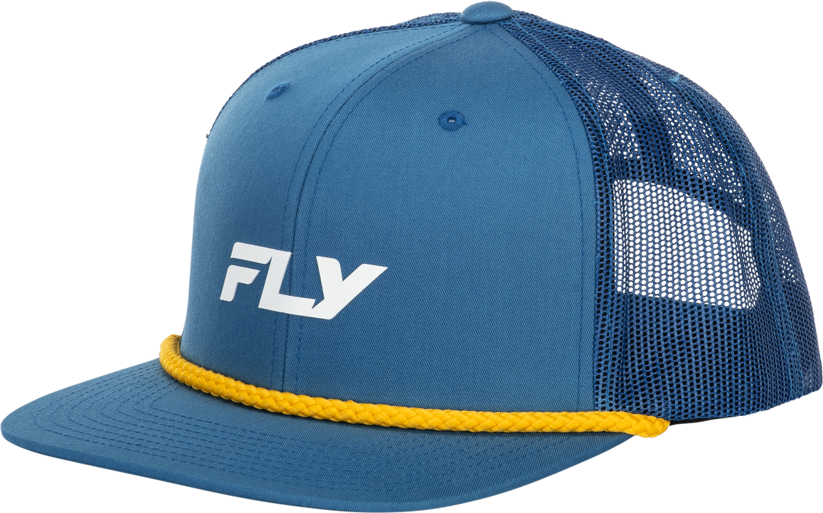Fly Racing Fly Trucker Hat Blue and Yellow - Adjustable Snapback Cap for Men and Women