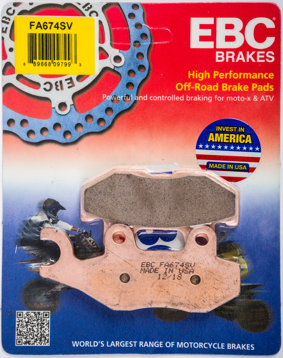 EBC Fa674SV Severe Duty Brake Pads for Yamaha YXM700 Viking & Wolverine ATV/UTV
