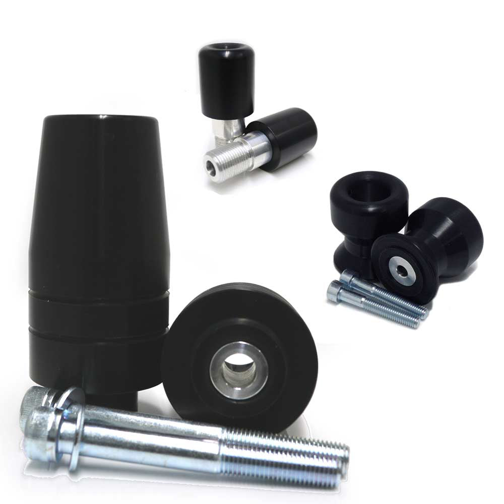 Shogun Complete Slider Kit Black for Kawasaki Ninja ZX-10R & ZX-10RR — Frame & Swingarm Spools with 1-Year Free Replacement Offer