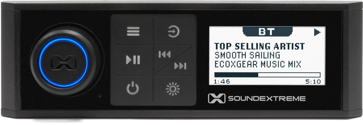 ECOXGEAR SEI-SEMRN1DIN 1-DIN Marine Waterproof Radio with Bluetooth and LED Display