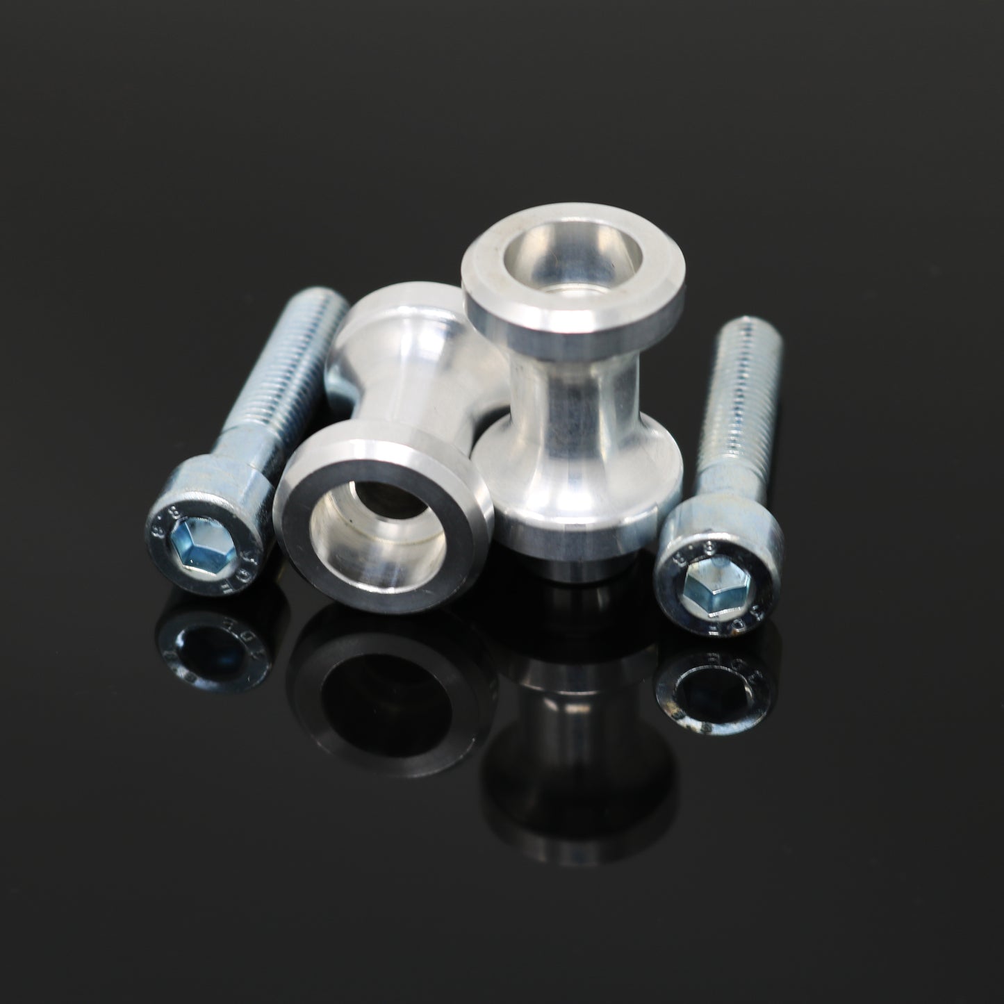 DMP 200-2000 Polished Silver Swingarm Spools for Yamaha FZ1 and R1