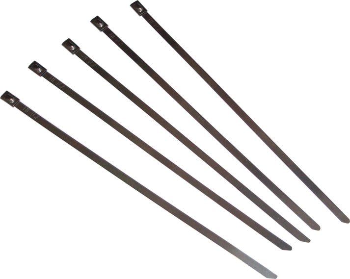 HELIX 14-Inch Stainless Steel Cable Ties - 5 Pack for Exhaust Components and Wraps