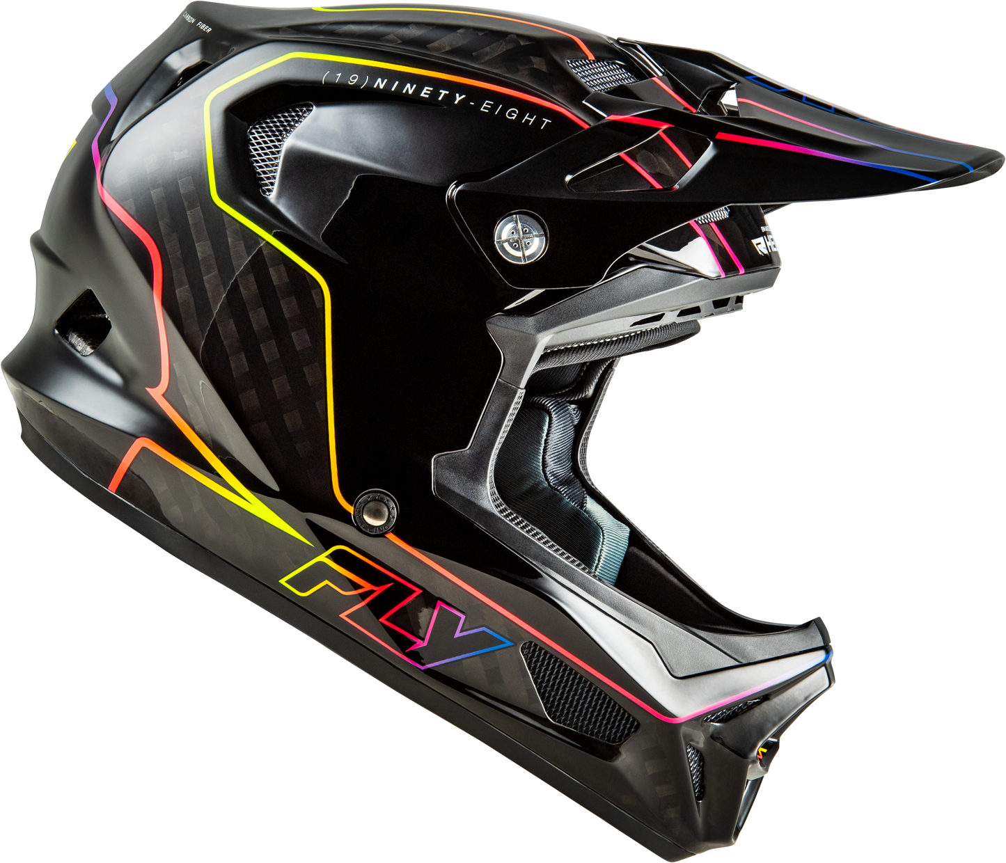Fly Racing Werx R Flow Carbon Helmet X-Small - Black Carbon / Black / Multi for Bicycle Riders
