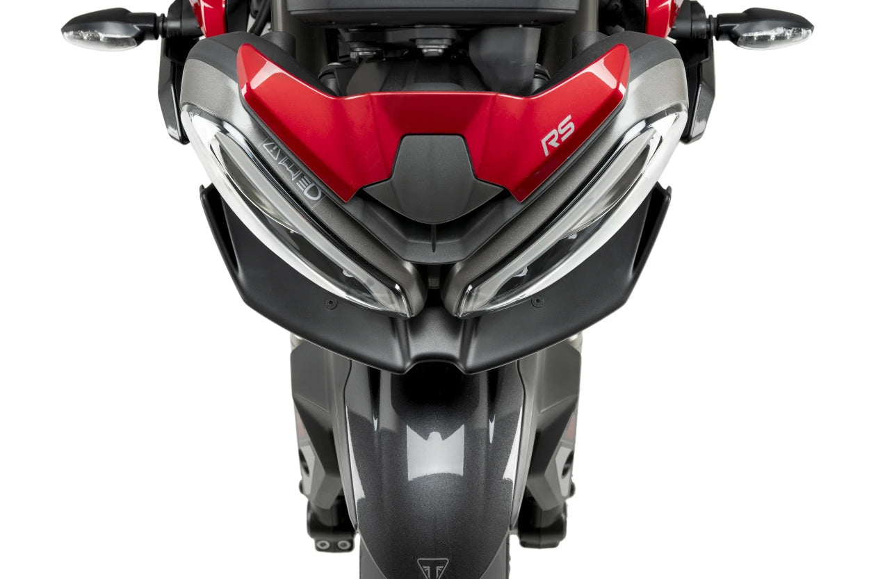 PUIG Downforce Front Spoiler Matte Black for Street Motorcycles (Part Number 21594J)