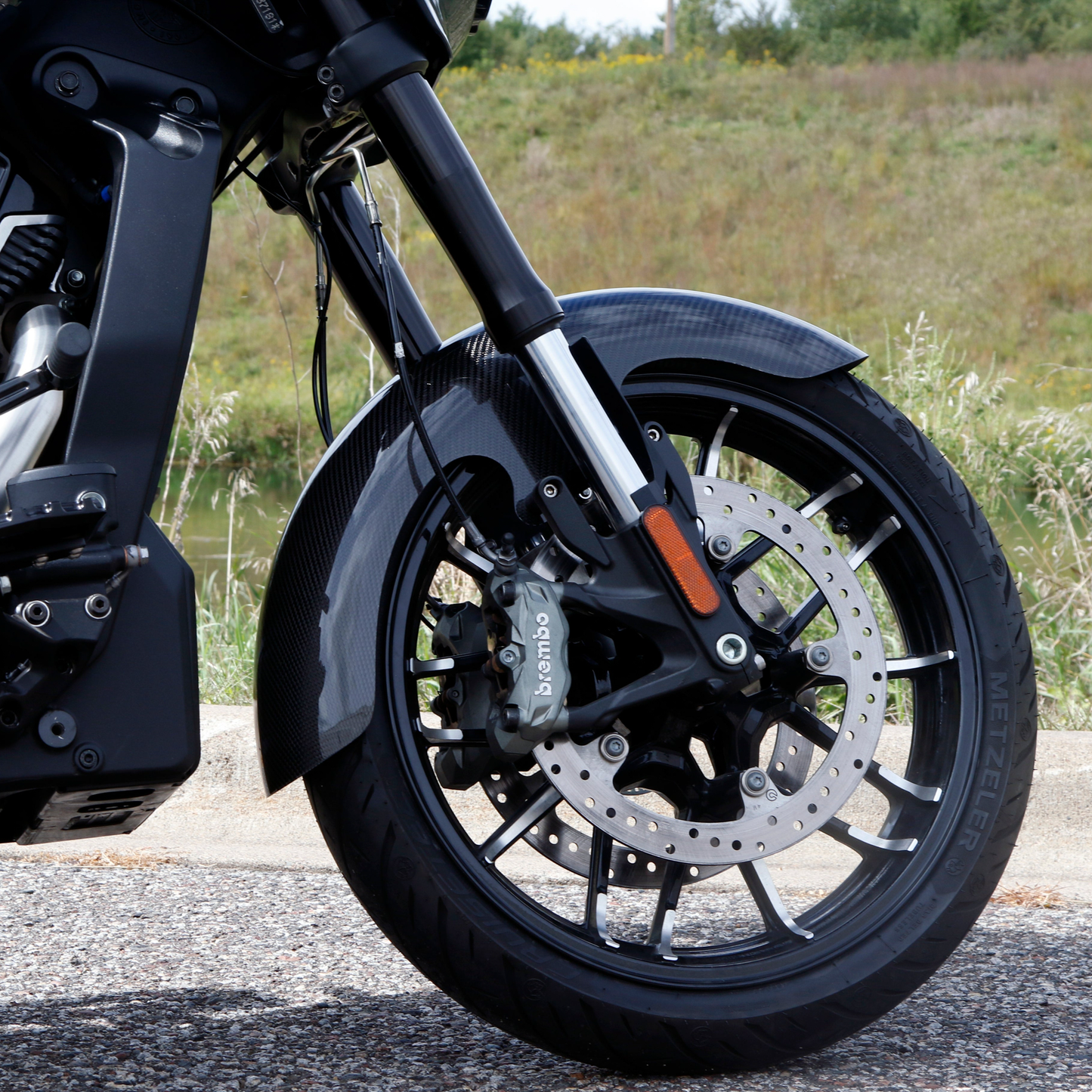 Hofmann Designs Carbon Fiber Mid Front Fender for 19" Challenger and PowerPlus Chieftain V-Twin Motorcycles