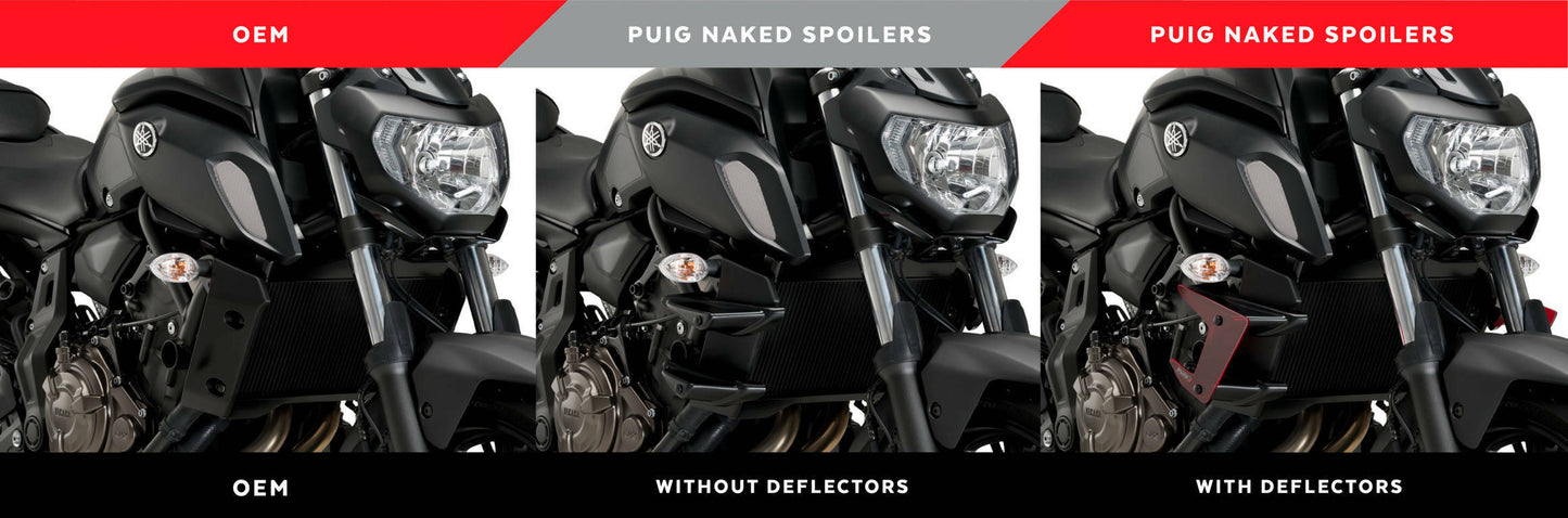 PUIG Downforce Side Spoilers for Yamaha MT-07 (2018-2020) – Black