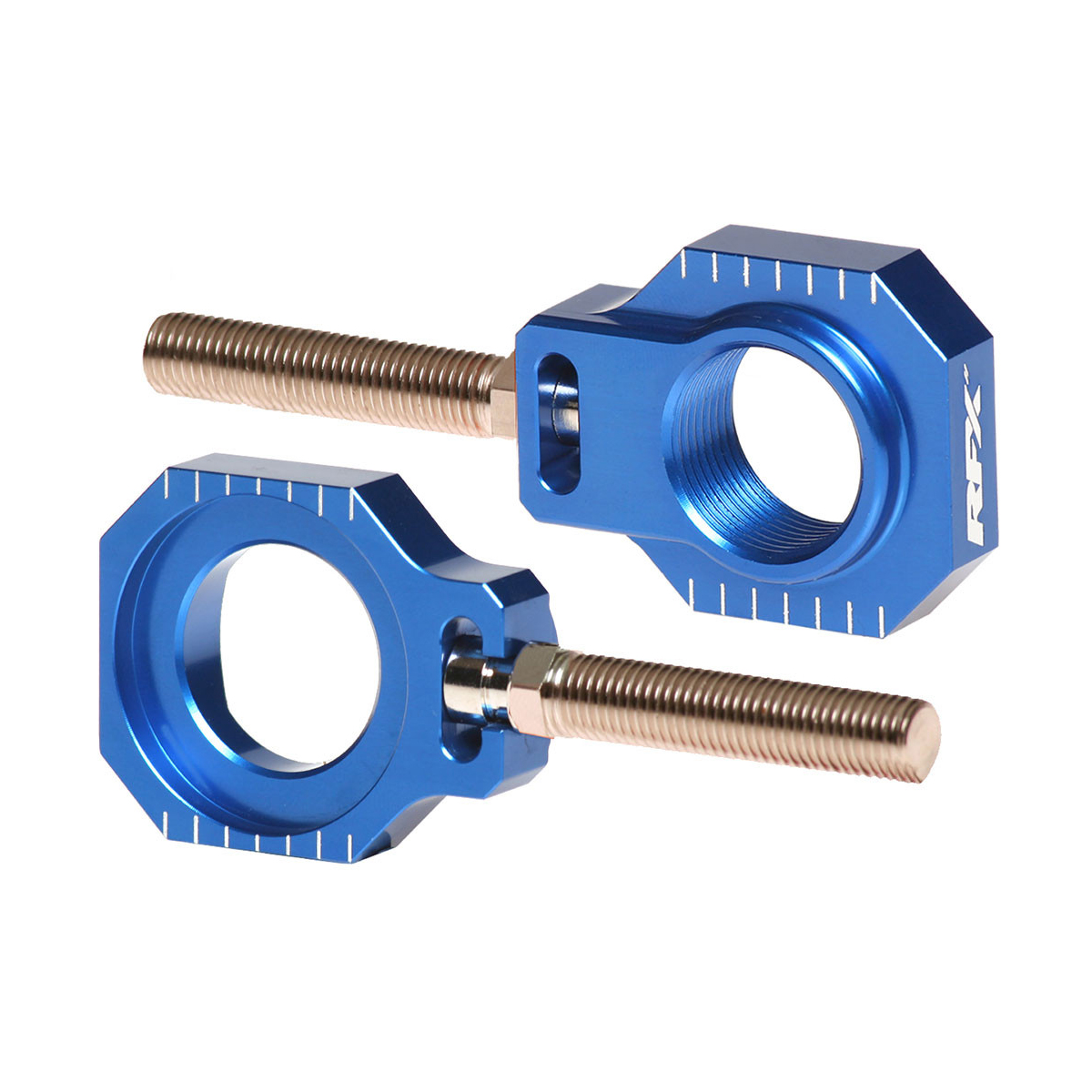 RFX Pro Series Rear Axle Blocks for Husqvarna, KTM, and Gas Gas - Blue