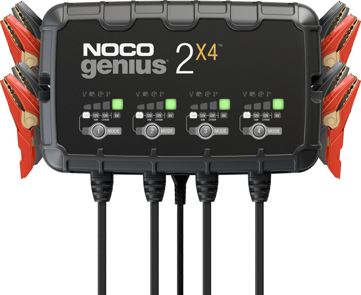 NOCO GENIUS 2X4 Battery Charger for 6V and 12V Lead Acid and Lithium-ion Batteries