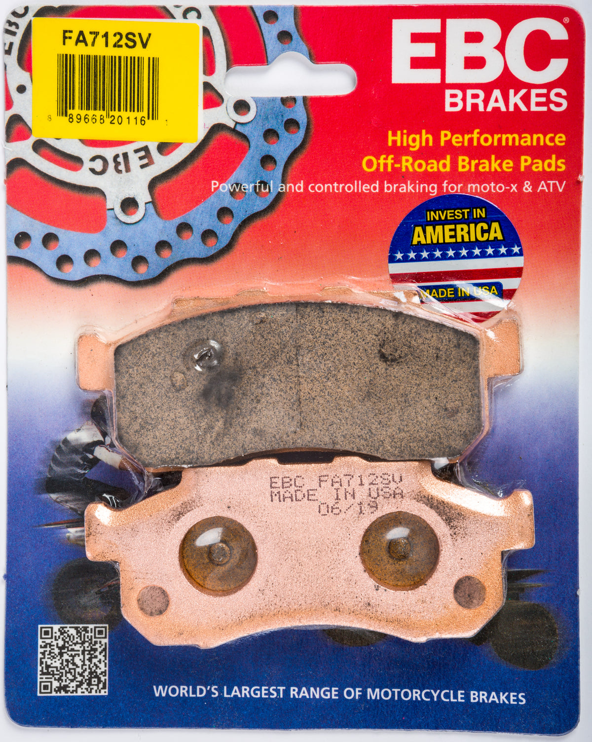 EBC Fa712SV Severe Duty Sintered Metal Brake Pads for ATV/UTV