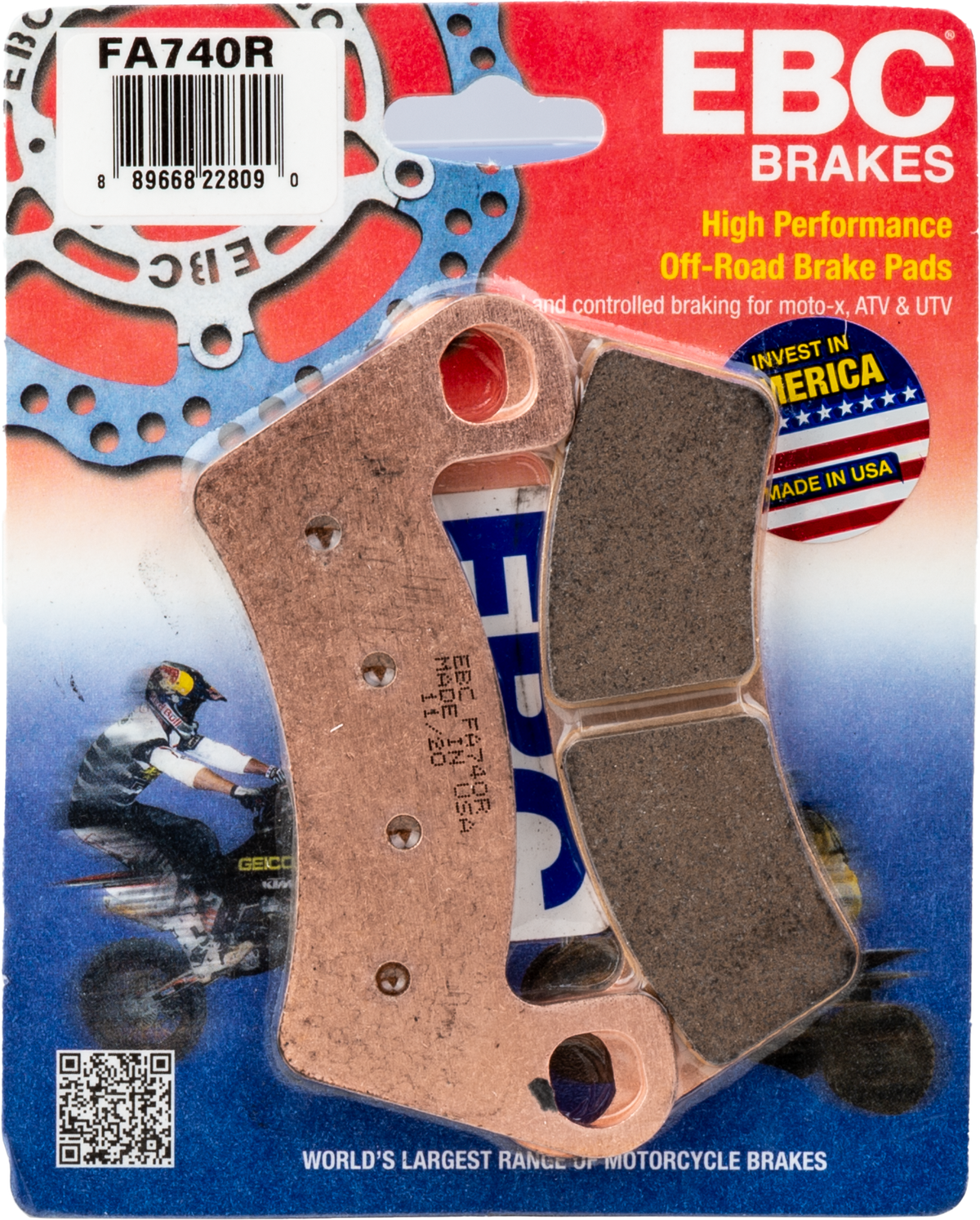EBC FA740R Sintered R Series Brake Pads for Arctic Cat Prowler Pro Crew and Wildcat XX 1000 EPS