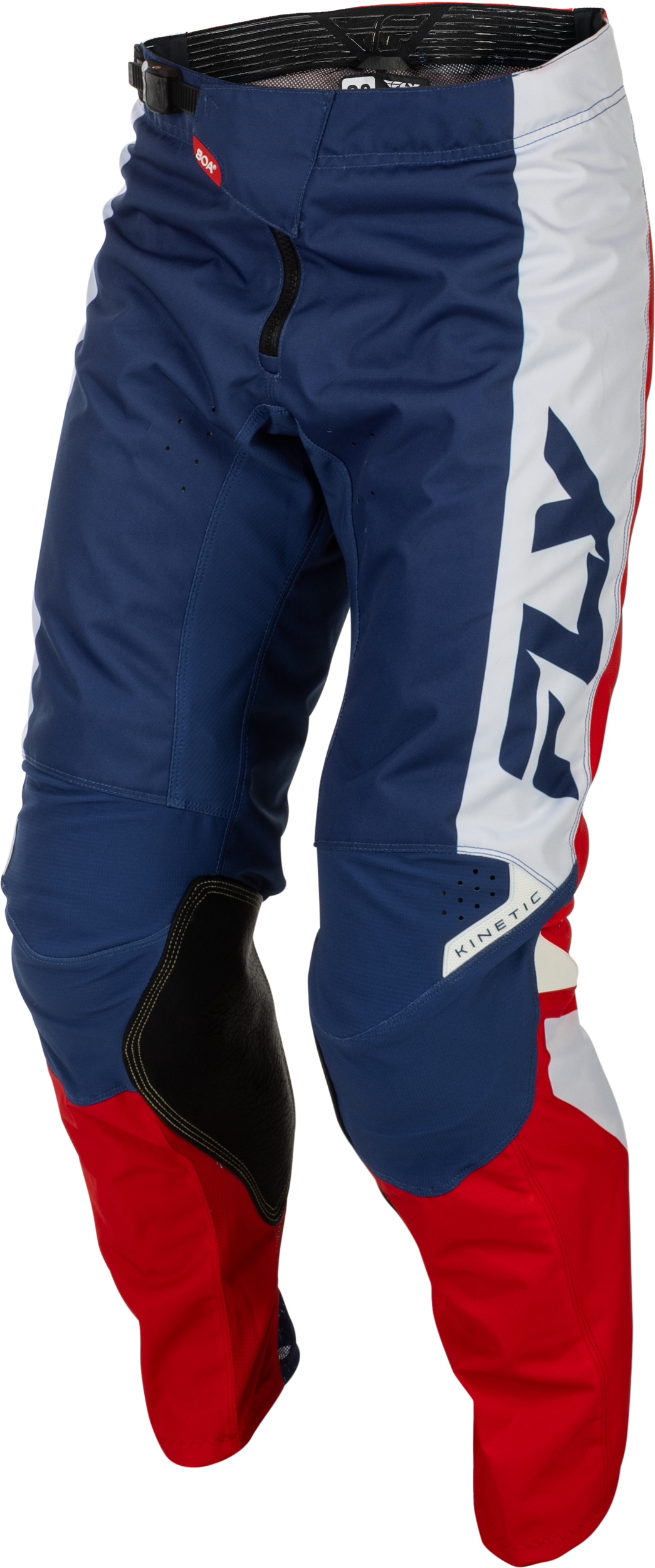 Fly Racing Kinetic Offroad Pants US 36 in Red, White, and Blue