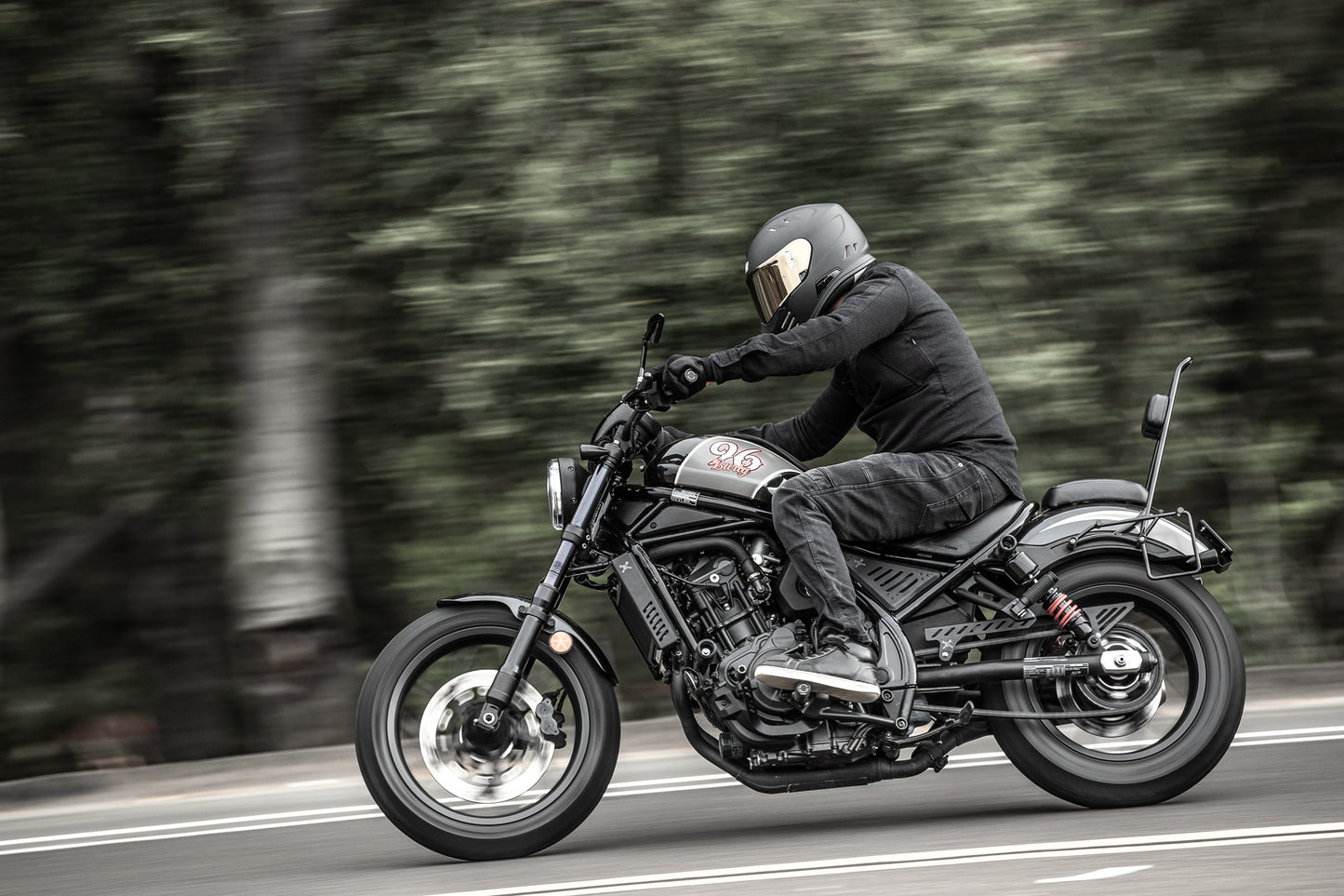 Burly Brand B10-3003TB Slash Cut Side Cover Set for Honda CMX1100 Rebel (Black)