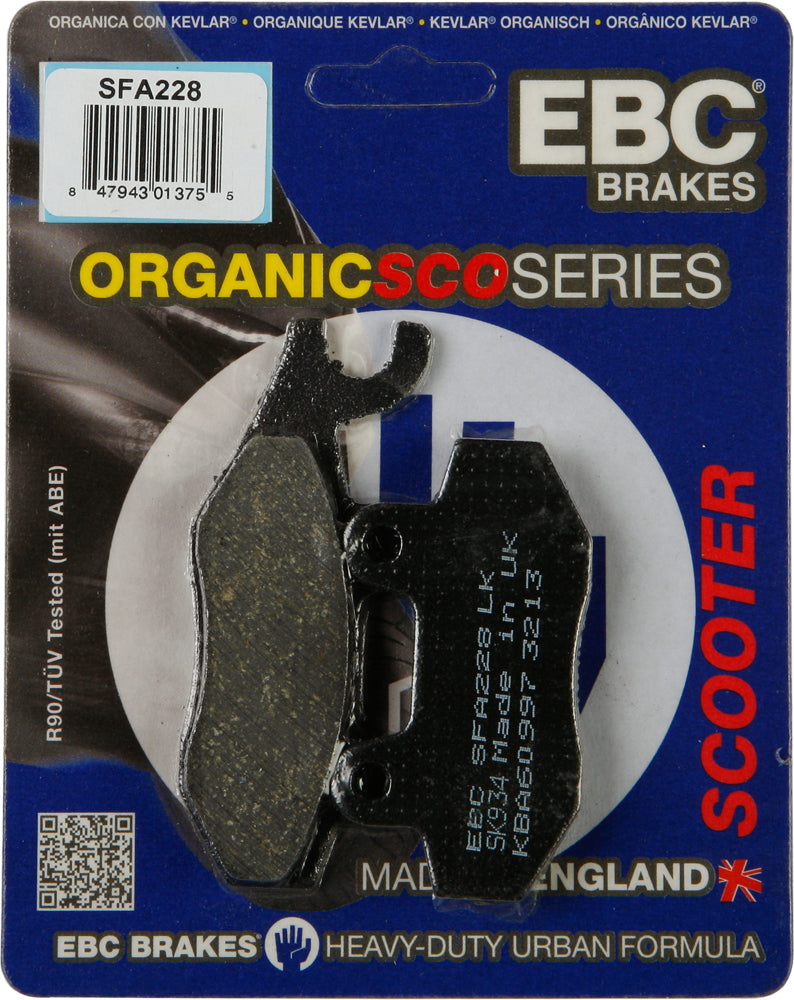 EBC Brakes SFA228 Organic Brake Pads for Suzuki AN400 Burgman Scooter