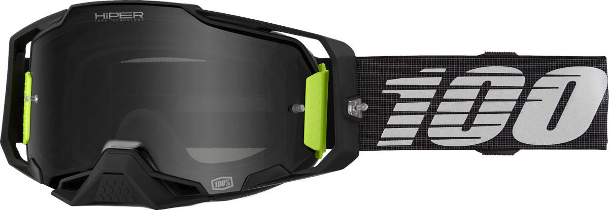 100-Percent Armega Hiper Goggle with Mirror Lens - Black Offroad Eyewear