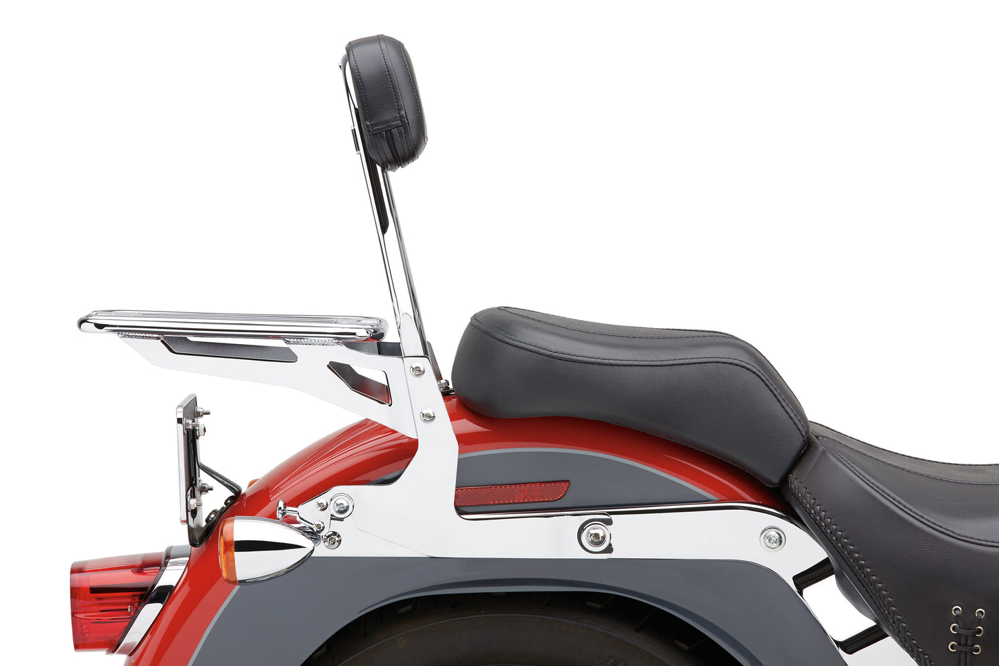 COBRA Detachable Round Backrest for Softail 2000-2006 – Chrome or Black Vinyl Pad