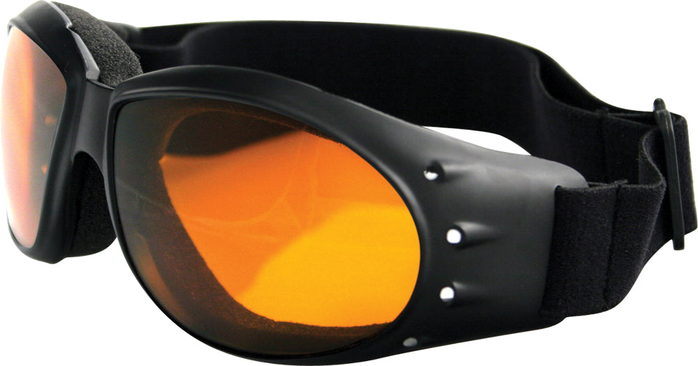 Bobster Cruiser Sunglasses Black with Amber Lenses for Active Outdoor Activities