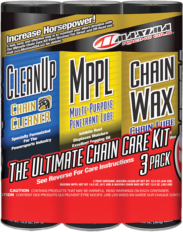 Maxima Ultimate Chain Wax Care Kit 3-Pack - Bicycle Chain Maintenance System